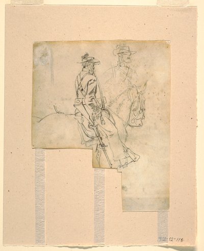 رسم، منظر جانبي لضابط خيالة، 1862 بواسطة وينسلو هومر