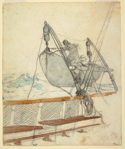 رسم، دراسة ل "إشارة الاستغاثة"، 1881 بواسطة وينسلو هومر