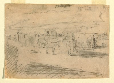 رسم، قطار عربات الجيش، 1862 بواسطة وينسلو هومر