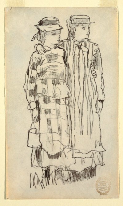 رسم، فتاتان، 1879 بواسطة وينسلو هومر