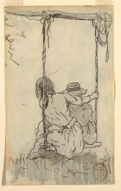 رسم، فتاتان في أرجوحة، 1879 بواسطة وينسلو هومر