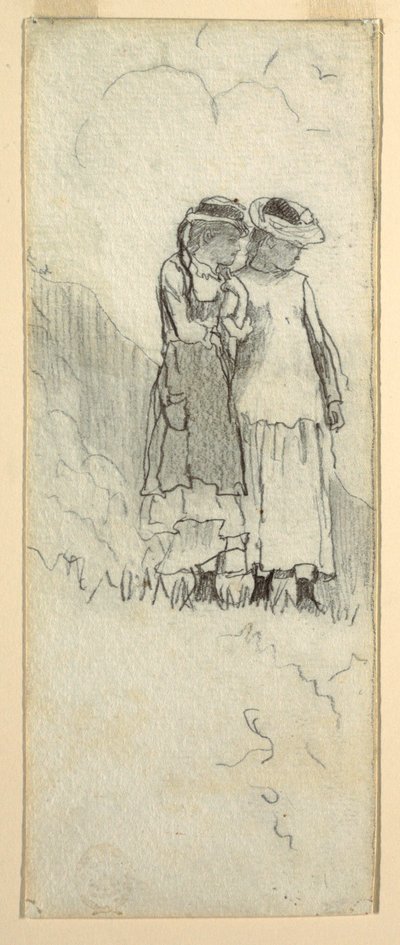 رسم، فتاتان صغيرتان في حقل، 1879 بواسطة وينسلو هومر