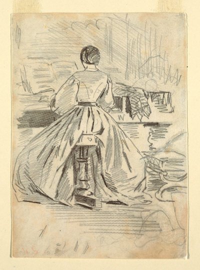 رسم، امرأة عند البيانو، 1862 بواسطة وينسلو هومر