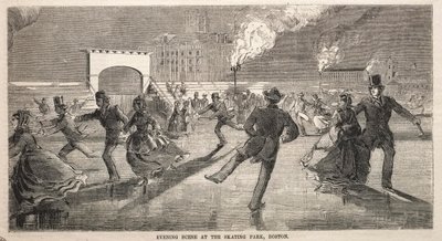 المشهد المسائي في حديقة التزلج ، بوسطن ، 1859. بواسطة وينسلو هومر