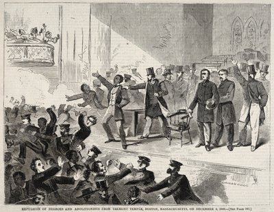 طرد الزنوج ودعاة إلغاء العبودية من معبد تريمونت، بوسطن، ماساتشوستس، في 3 ديسمبر 1860 بواسطة وينسلو هومر