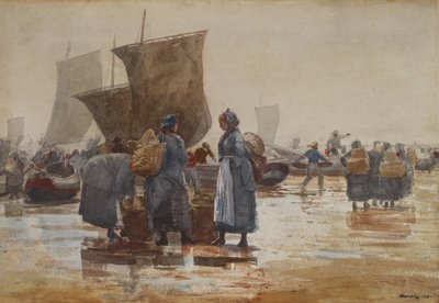 الصيادون على الشاطئ في Cullercoats بواسطة وينسلو هومر