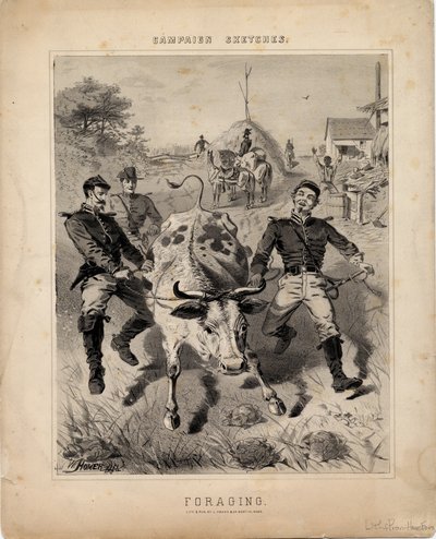 البحث عن الطعام ، توضيح من "اسكتشات الحملة" بواسطة Winslow Homer