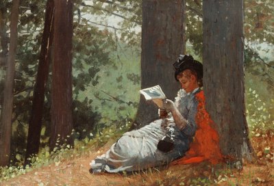 فتاة تقرأ تحت شجرة البلوط ، 1879 بواسطة وينسلو هومر