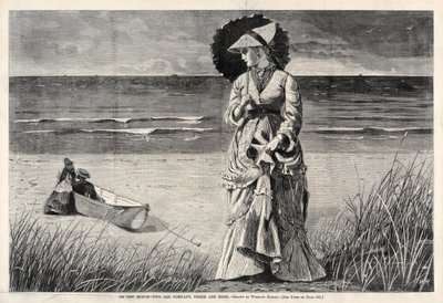 على الشاطئ - اثنتان شركة ، ثلاثة لا شيء ، 1872. بواسطة وينسلو هومر