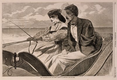 أماكن سقينا--الكم الفارغ في نيوبورت، من مجلة هاربر الأسبوعية، 26 أغسطس، 1865 بواسطة وينسلو هومر