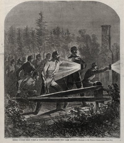 المتمردون خارج أعمالهم في Yorktown Reconnoitering with Dark Lanterns ، 1862. بواسطة وينسلو هومر