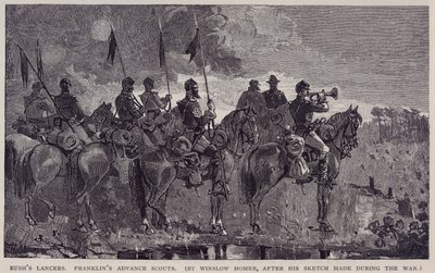 رماة راش كشافة فرانكلين المتقدمة، من مجلة القرن، مايو 1886 بواسطة وينسلو هومر