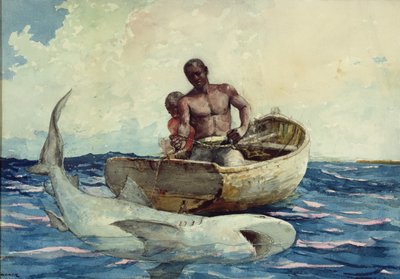 صيد سمك القرش ، 1885 بواسطة وينسلو هومر