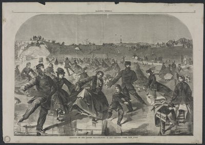 التزحلق على بركة تزلج السيدات في سنترال بارك ، نيويورك ، 1860. بواسطة وينسلو هومر