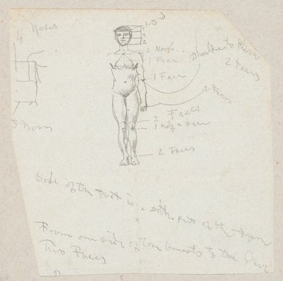 رسم لذكر عارية مع الملاحظات بواسطة وينسلو هومر