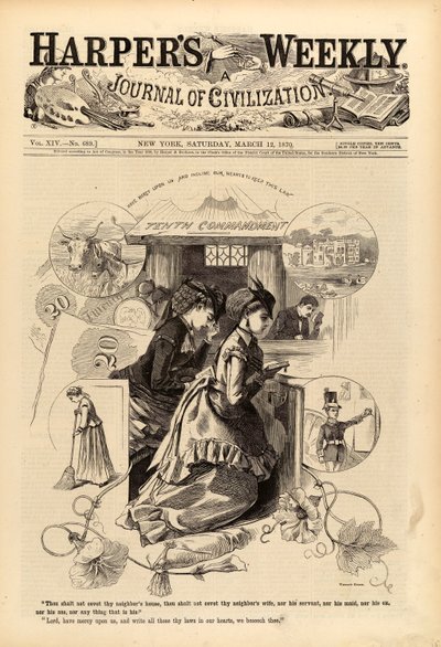 الوصية العاشرة، من مجلة هاربر الأسبوعية، 12 مارس 1870 بواسطة وينسلو هومر