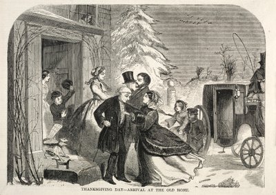 يوم عيد الشكر - الوصول إلى المنزل القديم ، 1858. بواسطة وينسلو هومر