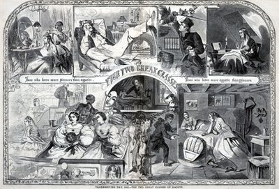 يوم عيد الشكر، 1860، الطبقتان العظيمتان في المجتمع، من مجلة هاربر الأسبوعية، 1 ديسمبر 1860 بواسطة وينسلو هومر