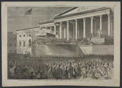 تنصيب أبراهام لينكولن رئيسًا للولايات المتحدة ، 4 مارس 1861 ، 1861. بواسطة وينسلو هومر
