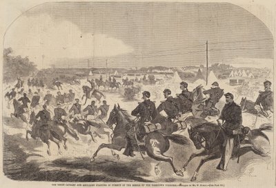 بدأ سلاح الفرسان والمدفعية الاتحادي في مطاردة المتمردين حتى يوركتاون ... ، تم نشره عام 1862 بواسطة وينسلو هومر