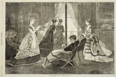 في انتظار المكالمات في يوم رأس السنة الجديدة ، 2 يناير 1869 (نقش الخشب) بواسطة وينسلو هومر