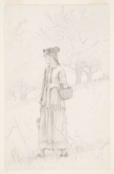 شابة تحمل سلة بواسطة Winslow Homer