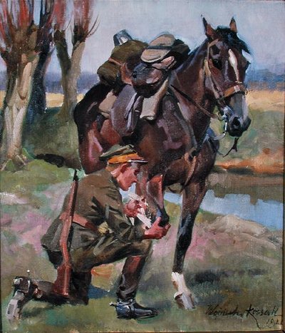 تضميد الجرح بواسطة Wojciech Kossak