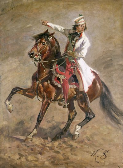 الجنرال تاديوس كوسيوسزكو (1746-1817) على ظهور الخيل ، رسم تخطيطي لـ "بانوراما راكلاويس" ، 1893 (انظر 127666) بواسطة Wojciech Kossak