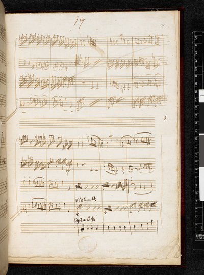 Adagio and Fugue in C minor, K. 546, Add. 28996, f.11r بواسطة فولفغانغ أماديوس موزارت