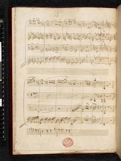 Adagio and Fugue in C minor, K. 546, Add. 28996, f.11v بواسطة فولفغانغ أماديوس موزارت