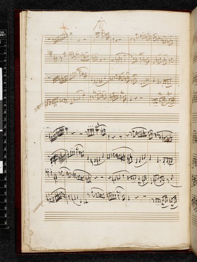 Adagio and Fugue in C minor, K. 546, Add. 28996, f.7v بواسطة فولفغانغ أماديوس موزارت