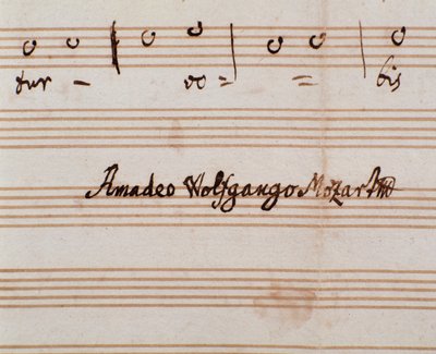 تفاصيل توقيع الملحن على صفحة الموسيقى ورقة Querite primum Regnum Dei بواسطة Mozart للحصول على لقب Accademico filarmonico (1770) بواسطة فولفغانغ أماديوس موزارت