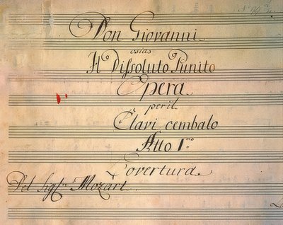 صفحة العنوان للأوبرا دون جيوفاني. تم إجراؤه لأول مرة عام 1787 بواسطة فولفغانغ أماديوس موزارت