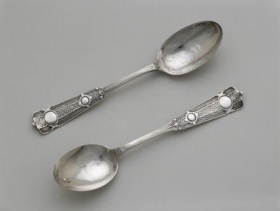 زوج من ملاعق الشاي ، ج. 1860-1871 (فضي) بواسطة وود وهوز