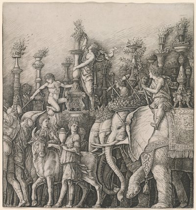 انتصار قيصر: الفيلة بواسطة Workshop of Andrea Mantegna