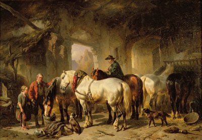 تغذية الخيول في الاسطبل بواسطة Wouterus Verschuur
