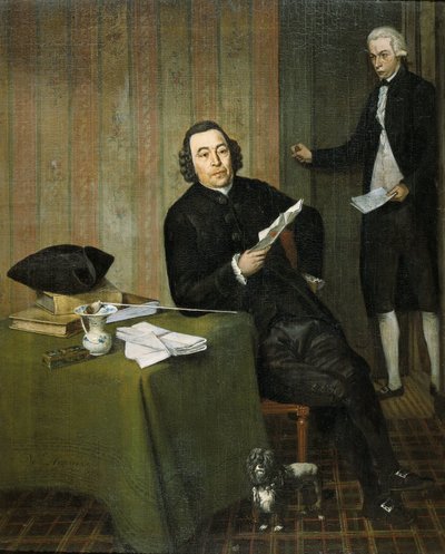Wernerus Köhne (1725 / 26-88) ، كاتب العدل في هارلم ، مع كاتبه يان بوش بواسطة ويبراند هندريكس