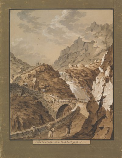 جسر الشيطان باتجاه جبل جوثارد في سويسرا ، 1785-1824. بواسطة زافير ترينر