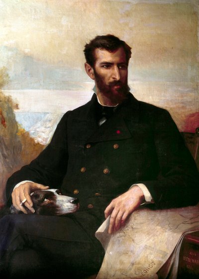 صورة بيير سافورجنان من برازا (1852-1905) ، إيطالي الأصل ، مستكشف فرنسي في أفريقيا الاستوائية. لوحة للفونس مونشابلون (1835-1907) 1886 باريس ، الفنون الأفريقية والأوقيانوسية بواسطة كزافييه ألفونس مونشابلون
