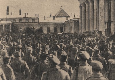 مظهر من مظاهر القوات الثورية أمام مجلس الدوما أثناء ثورة فبراير ، 191 بواسطة ياكوف فلاديميروفيتش شتاينبرغ