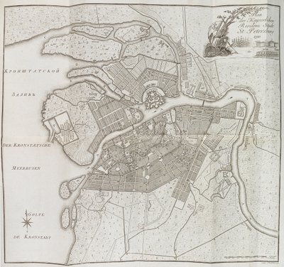 خريطة سانت بطرسبرغ ، 1790. بواسطة يفيم ماكسيموفيتش خودياكوف