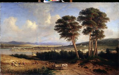 منظر لإركوتسك (سيبيريا ، روسيا). (منظر ليركوتسك). لوحة لإيغور يغوروفيتش ماير (1822-1867) ، زيت على قماش بواسطة إيجور يغوروفيتش ماير