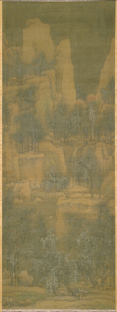 الثلوج المكدسة في أعماق الجبال (حبر ولون على الحرير) بواسطة ينج لان