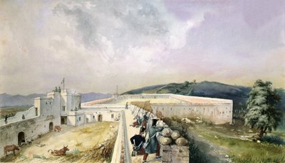 منظر لمزرعة تجريبية في ضواحي الجزائر العاصمة ، حوالي 1830-31 (ألوان مائية على ورق) بواسطة يونغ يونغ
