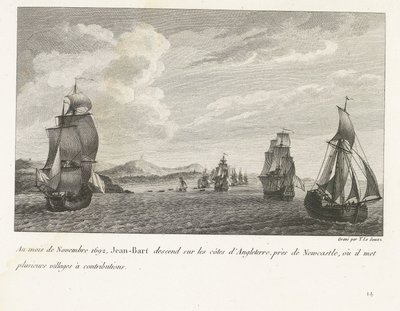 جان بارت فور دي إنجلسي كاست بيج نيوكاسل ، 1692 في نوفمبر 1692 ، نزل جان بارت على سواحل إنجلترا ، بالقرب من نيوكاسل ، حيث وضع عدة قرى للمساهمات (العنوان على الكائن) تجميع معارك جان بارت رئيس الجناح بذلك بواسطة إيف ماري لو جوز