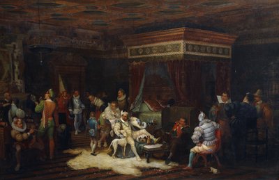 وصول دوك دي جيز إلى غرفة فونتينبلو للملك هنري الثالث ، 1861 بواسطة إيف ثيوفيل رينيه جرينير دي سانت