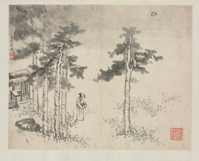 ألبوم المناظر الطبيعية في أنماط مختلفة: Shibiao Waiting for the Moon ، 1684. بواسطة زها شيبيو