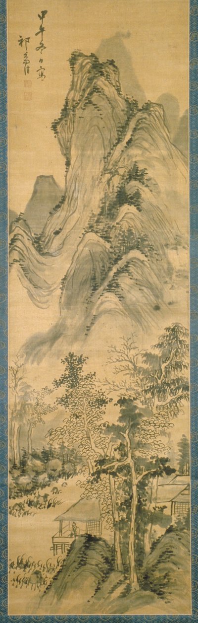 عالم يسترخى في دراسته (حبر على الحرير) بواسطة زيجيا تشي