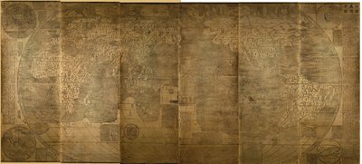 Kunyu Wanguo Quantu خريطة بلدان العالم التي لا تعد ولا تحصى ، 1602 بواسطة تشونغ وينتاو