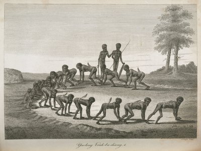 Aboriginal men imitating dogs, Australia بواسطة فريدريك (المرتبط ب) بارنارد